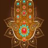 Aesthetic Yellow Hamsa Paint by numbers