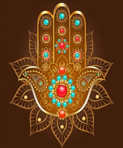 Aesthetic Yellow Hamsa Paint by numbers