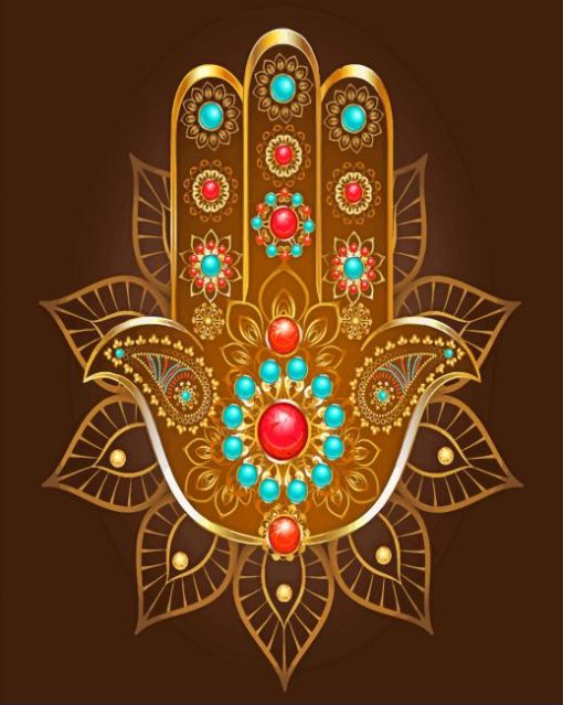 Aesthetic Yellow Hamsa Paint by numbers