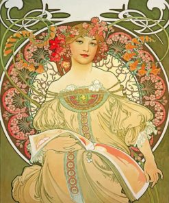 Aesthetic Queen By Alphonse Mucha Paint by numbers