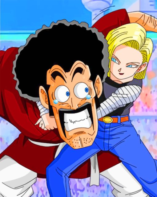 Android 18 And Mr Satan paint by numbers