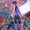 Anime Girl With Bicycle Piant by numbers