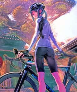 Anime Girl With Bicycle Piant by numbers