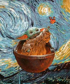 Baby Yoda Starry Night Paint by numbers