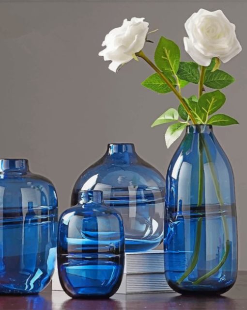 Blue Flower Vase Paint by numbers