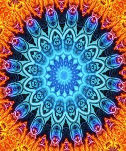 Fire Blue Mandala paint by numbers