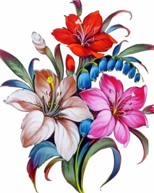 Botanical Flowers paint by numbers