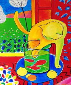 Cat And Fishes Matisse paint by numbers