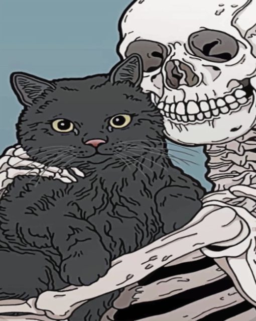 Cat And Skeleton Piant by numbers