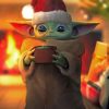 Christmas Baby Yoda paint by numbers