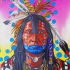 Colorful Amerindian Man Paint by numbers