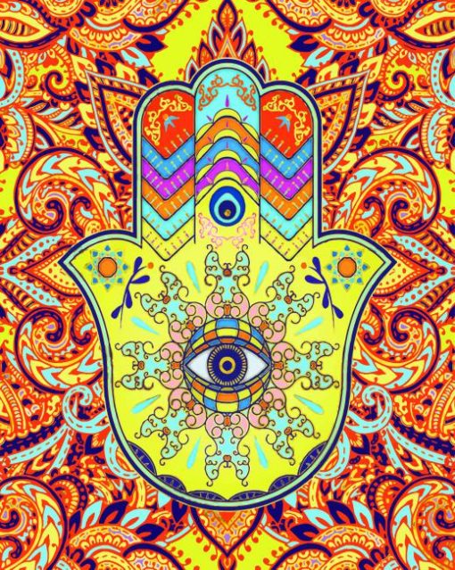 Colorful Hamsa Paint by numbers