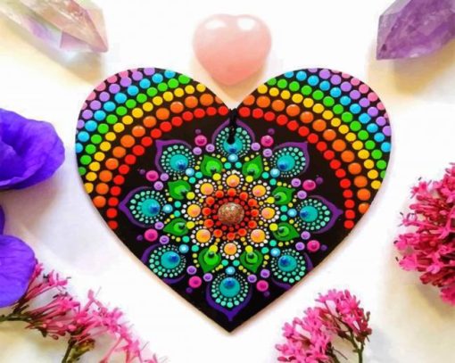 Colorful Mandala Heart Paint by numbers