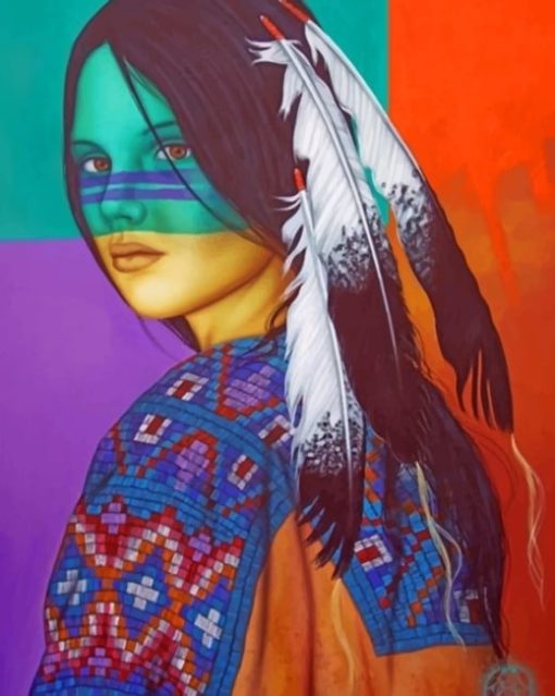 Colorful Native American Paint by numbers