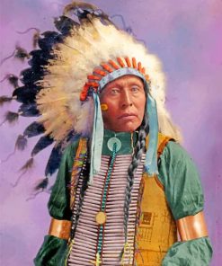 Colorize Native American Indian Chief Paint by numbers