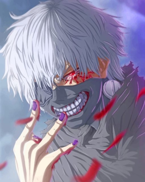 Cool Kaneki paint by numbers