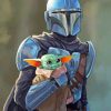 Cute Baby Yoda And Mandalorian Paint by numbers