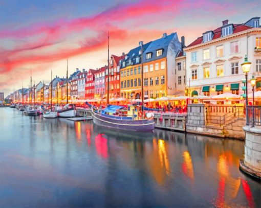 Nyhavn Denmark Paint by numbers