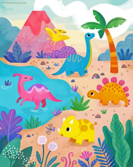 Dinosaurs Illustration paint by number