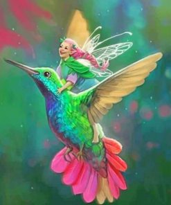 Fairy And Hummingbird Paint by numbers