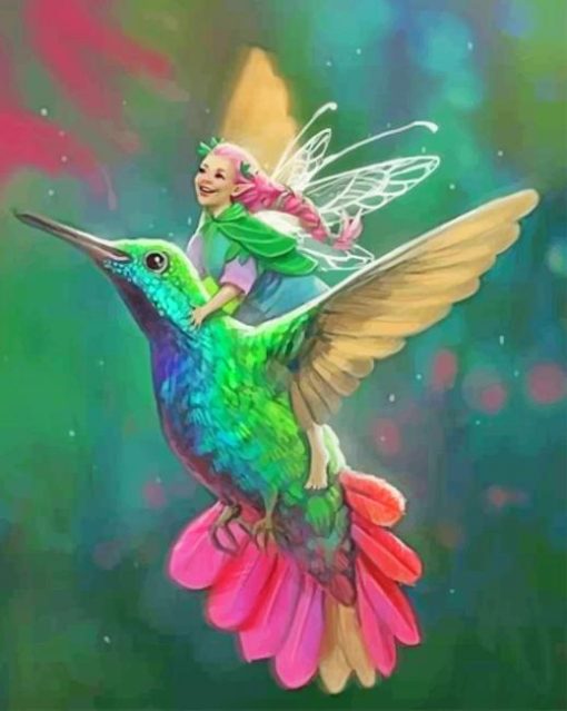 Fairy And Hummingbird Paint by numbers