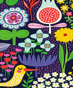 Folk Art Flowers And Birds Paint by numbers