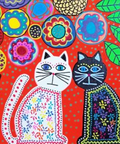 Folk Art Kitties Paint by numbers