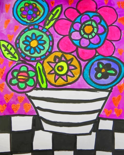 Folk Art Plant paint by numbers