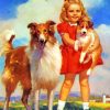 Girl And Dogs Paint by numbers