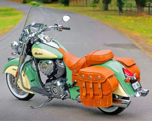 Green Chief Motorcycle Paint by numbers