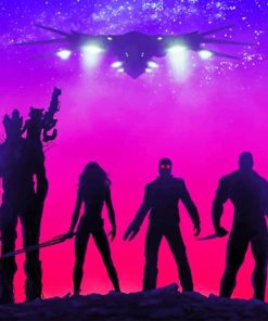 Guardians Of The Galaxy Silhouette Paint by numbers