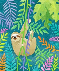 Happy Sloth Paint by numbers