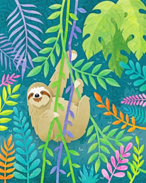 Happy Sloth Paint by numbers