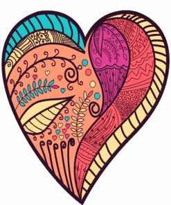 Heart Mandala Art Paint by numbers