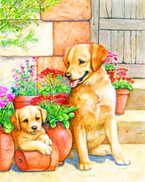 Labrador Retriever Dogs Paint by numbers