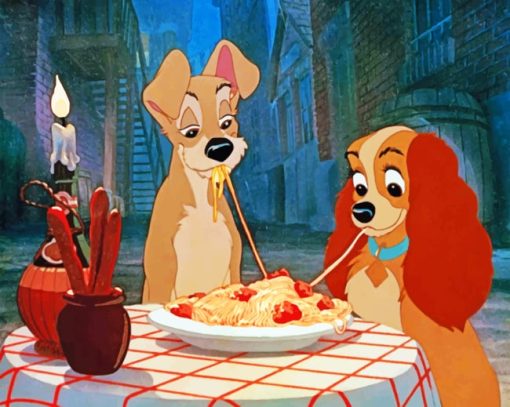 Lady And The Tramp Romantic Date Paint by numbers