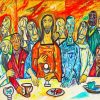 Abstract Last Supper Paint by numbers