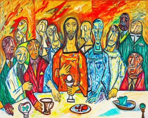 Abstract Last Supper Paint by numbers