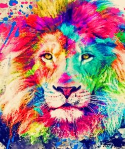 colorful lion Paint by numbers