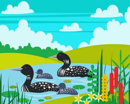 Loon Birds Paint by numbers