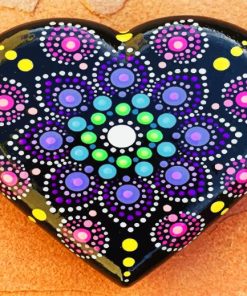 Mandala Black Heart paint by numbers