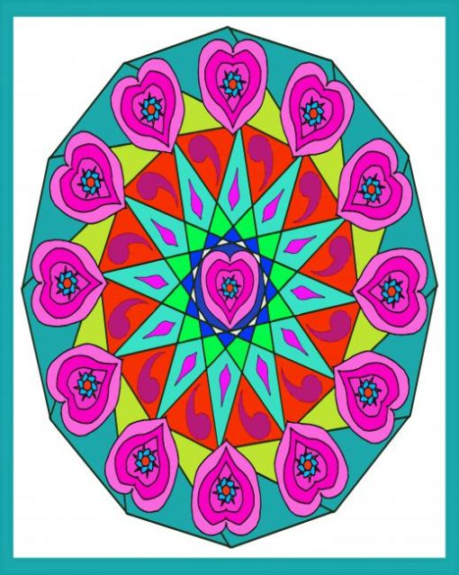 Mandala Heart paint by numbers