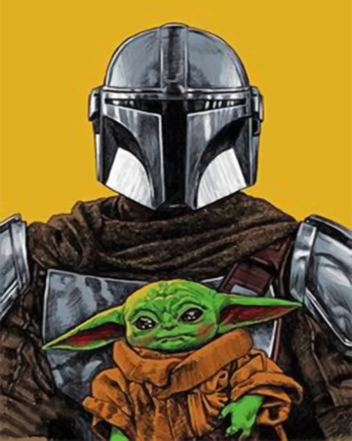 Mando And Baby Yoda Paint by numbers