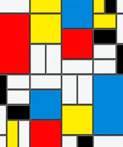 Mondrian Pattern Paint by numbers