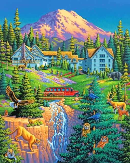 Mount Rainier paint by numbers