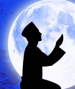 Muslim Man Praying Silhouette Paint by numbers