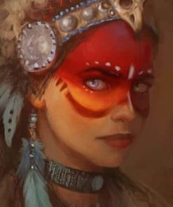 Native American Lady paint by numbers