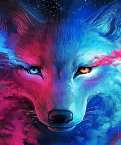 Neon Wolf Paint by numbers