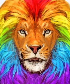 Rainbow Lion Paint by numbers