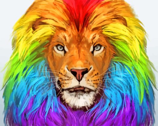 Rainbow Lion Paint by numbers